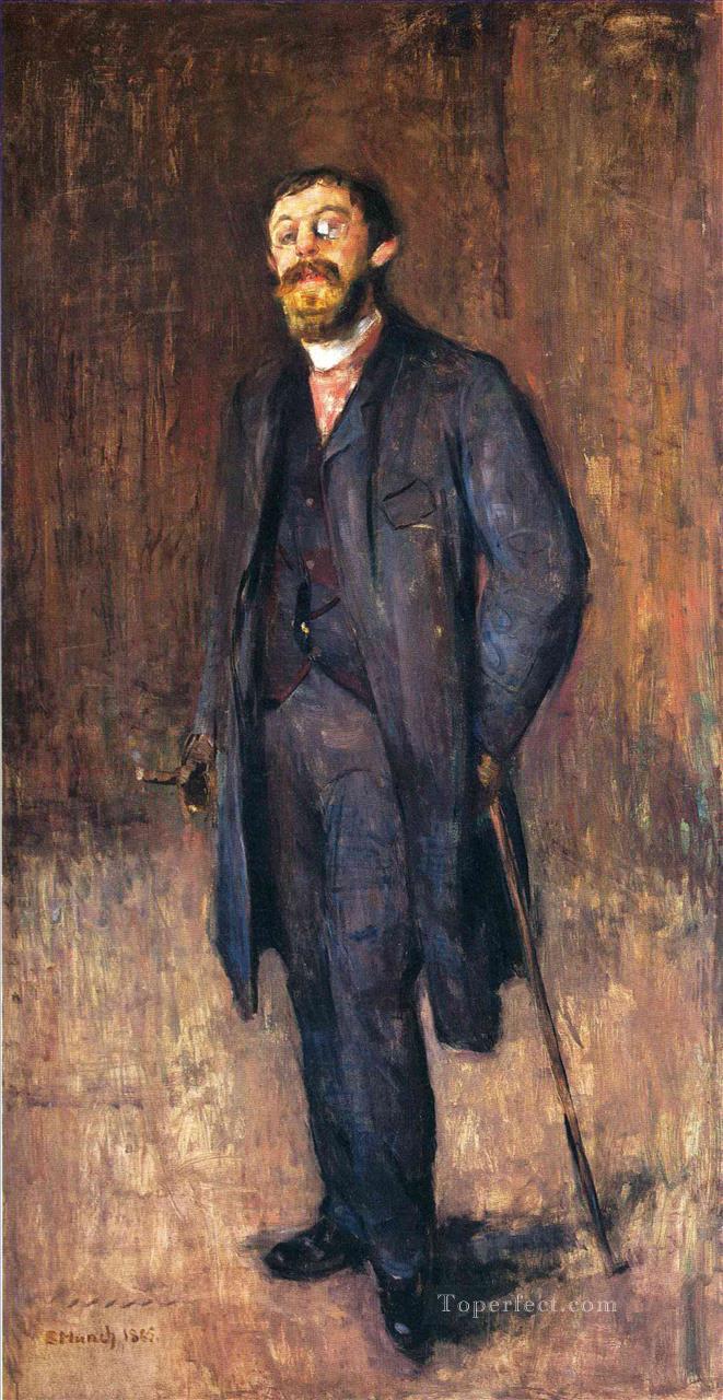 portrait of the painter jensen hjell 1885 Edvard Munch Oil Paintings